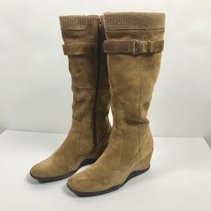 A.N.A. Suede Tall Wedge Boots Size 8M